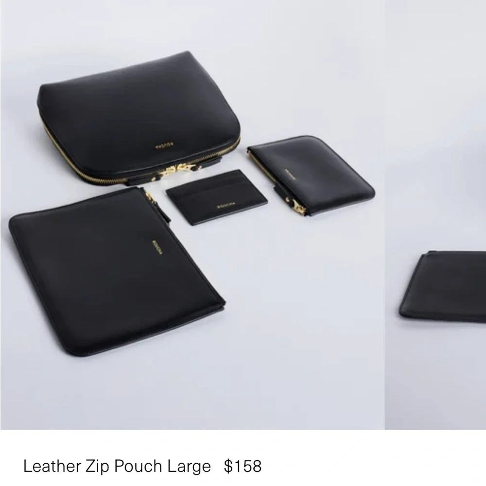 Roucha Leather Zip Large Travel Pouch